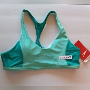 Speedo Colorblock Two Tone Racerback Padded Swim Top